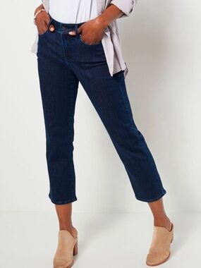 NYDJ Dark Blue Straight leg  crop Jeans marylin size 14 New